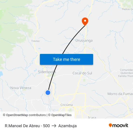 R.Manoel De Abreu - 500 to Azambuja map