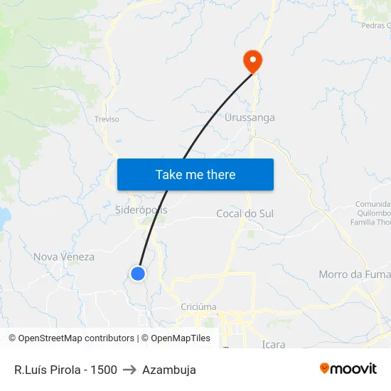 R.Luís Pirola - 1500 to Azambuja map