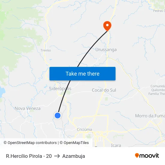 R.Hercílio Pirola - 20 to Azambuja map