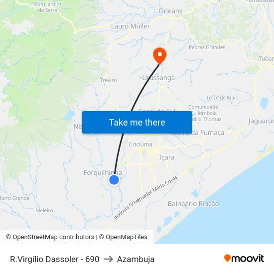 R.Virgílio Dassoler - 690 to Azambuja map