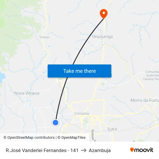 R.José Vanderlei Fernandes - 141 to Azambuja map