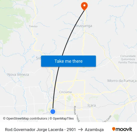 Rod.Governador Jorge Lacerda - 2901 to Azambuja map