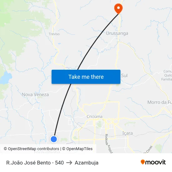 R.João José Bento - 540 to Azambuja map