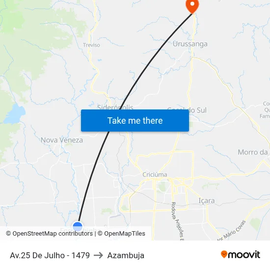 Av.25 De Julho - 1479 to Azambuja map