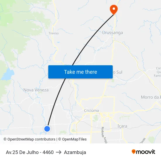 Av.25 De Julho - 4460 to Azambuja map