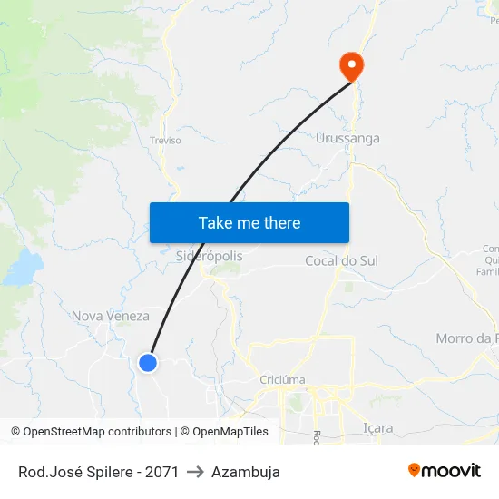 Rod.José Spilere - 2071 to Azambuja map