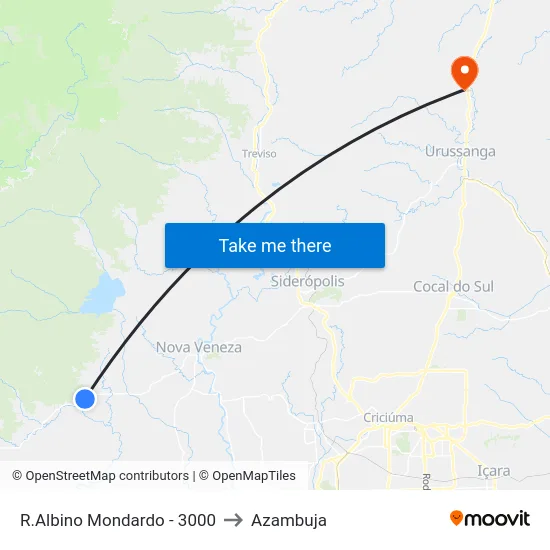R.Albino Mondardo - 3000 to Azambuja map