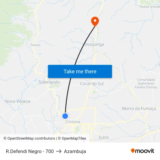 R.Defendi Negro - 700 to Azambuja map