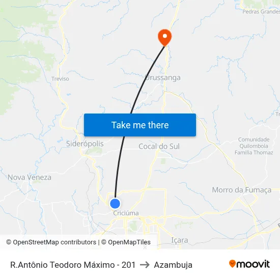 R.Antônio Teodoro Máximo - 201 to Azambuja map