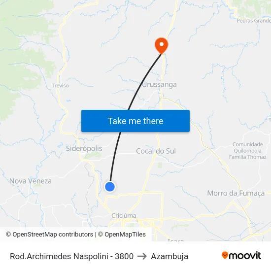 Rod.Archimedes Naspolini - 3800 to Azambuja map
