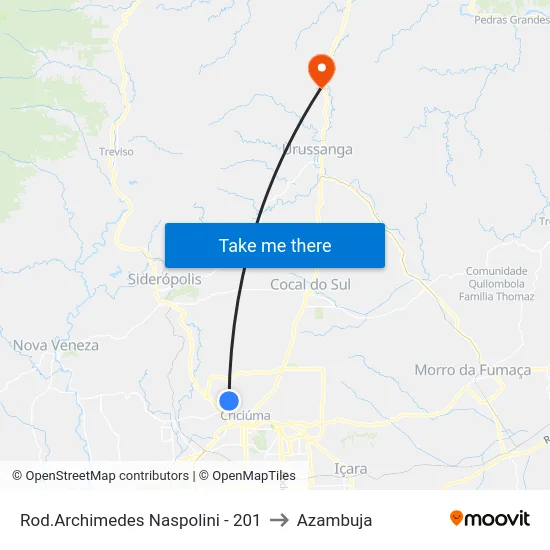 Rod.Archimedes Naspolini - 201 to Azambuja map