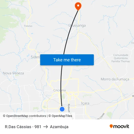 R.Das Cássias - 981 to Azambuja map