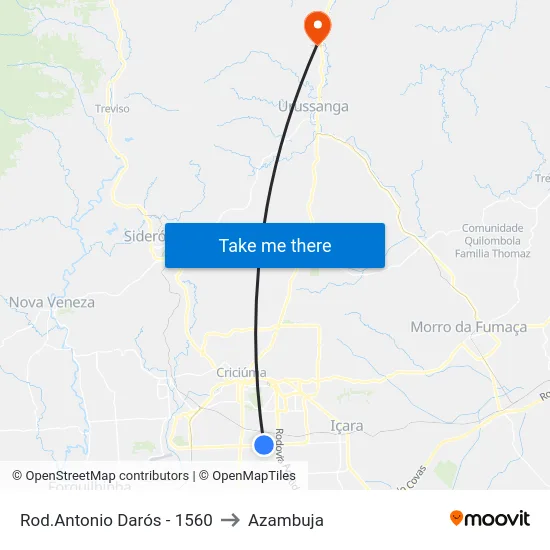 Rod.Antonio Darós - 1560 to Azambuja map