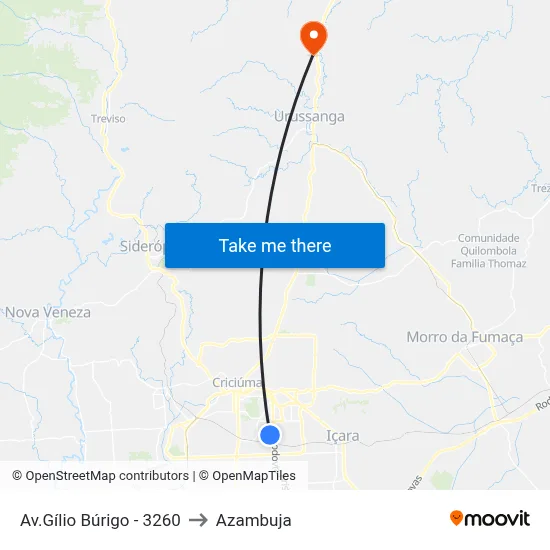 Av.Gílio Búrigo - 3260 to Azambuja map