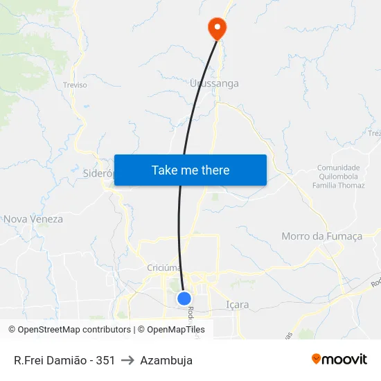 R.Frei Damião - 351 to Azambuja map