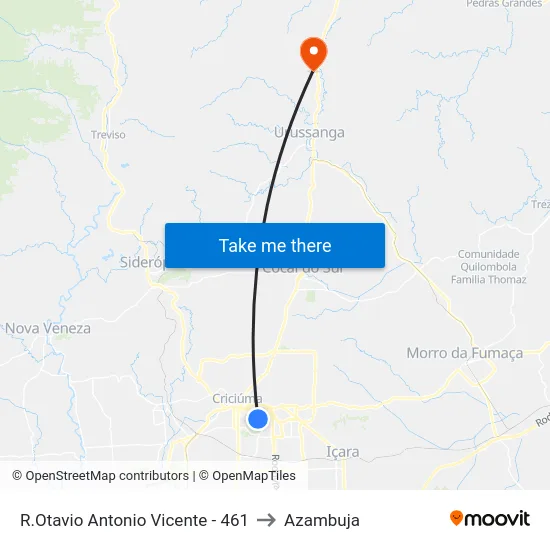 R.Otavio Antonio Vicente - 461 to Azambuja map