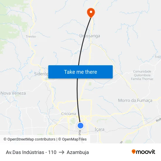 Av.Das Indústrias - 110 to Azambuja map