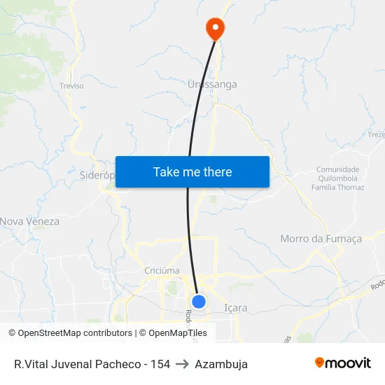 R.Vital Juvenal Pacheco - 154 to Azambuja map
