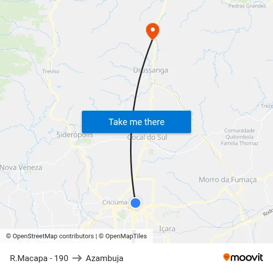 R.Macapa - 190 to Azambuja map