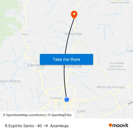 R.Espírito Santo - 40 to Azambuja map