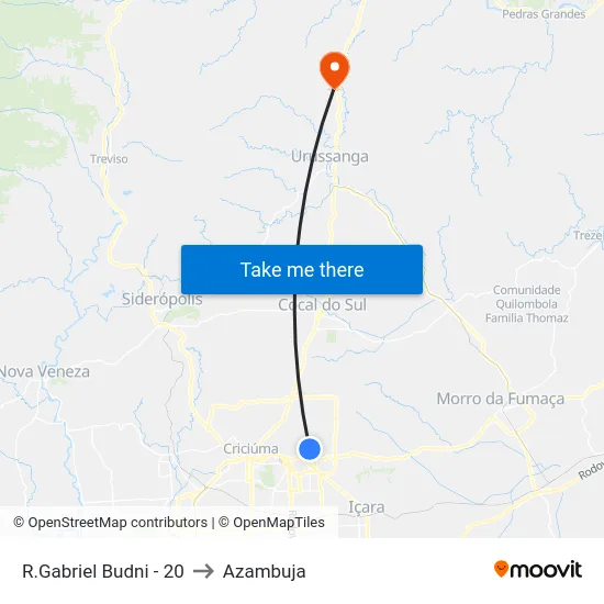 R.Gabriel Budni - 20 to Azambuja map