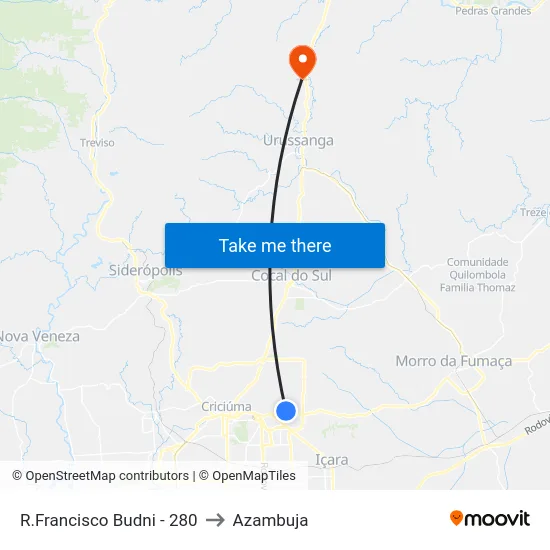 R.Francisco Budni - 280 to Azambuja map