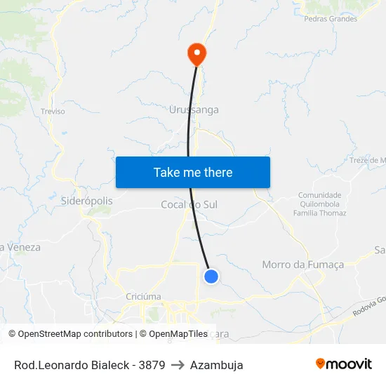 Rod.Leonardo Bialeck - 3879 to Azambuja map