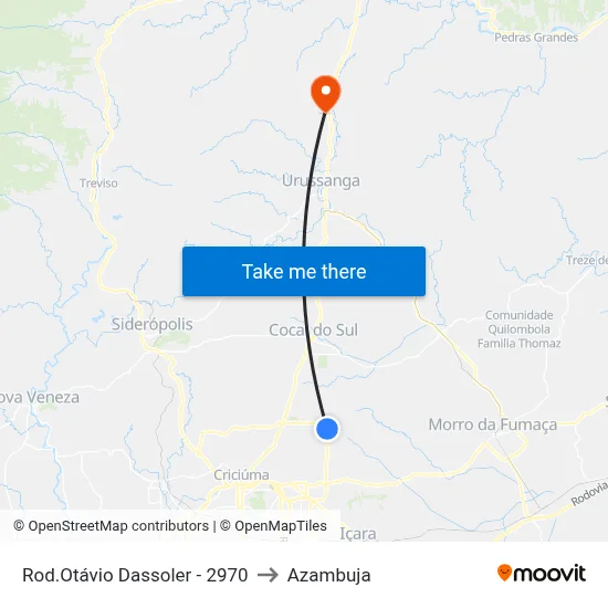 Rod.Otávio Dassoler - 2970 to Azambuja map