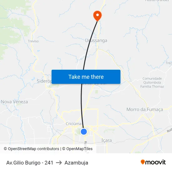 Av.Gilio Burigo - 241 to Azambuja map