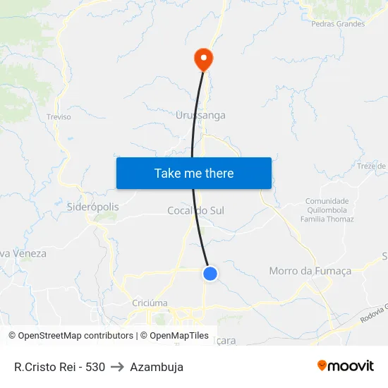 R.Cristo Rei - 530 to Azambuja map