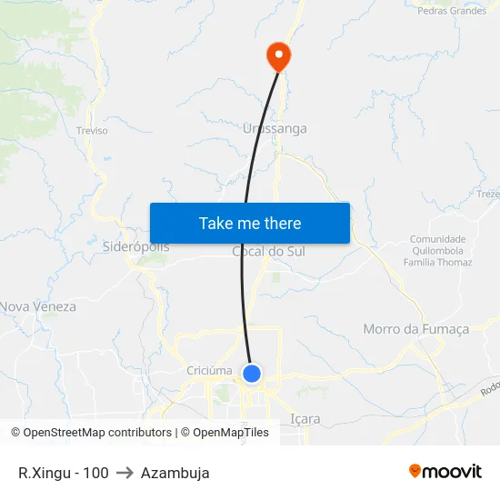 R.Xingu - 100 to Azambuja map