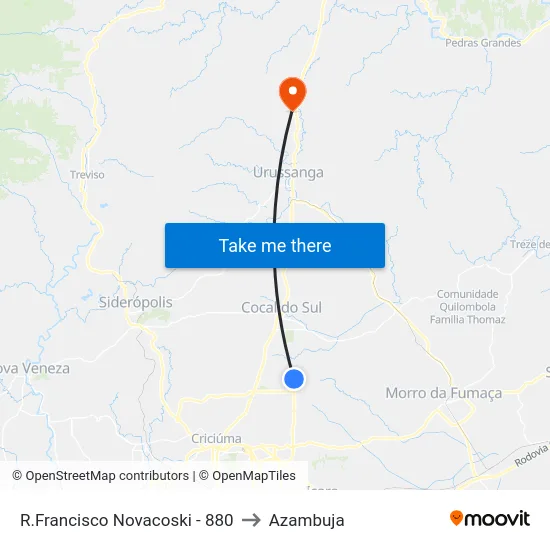 R.Francisco Novacoski - 880 to Azambuja map