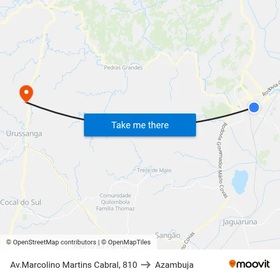 Av.Marcolino Martins Cabral, 810 to Azambuja map