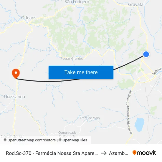 Rod.Sc-370 - Farmácia Nossa Sra Aparecida to Azambuja map