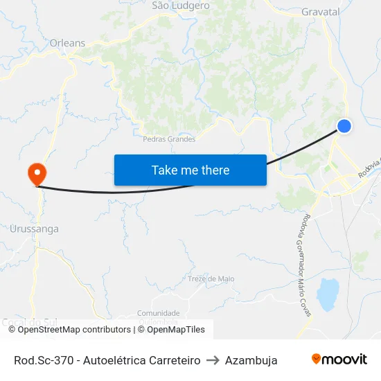 Rod.Sc-370 - Autoelétrica Carreteiro to Azambuja map