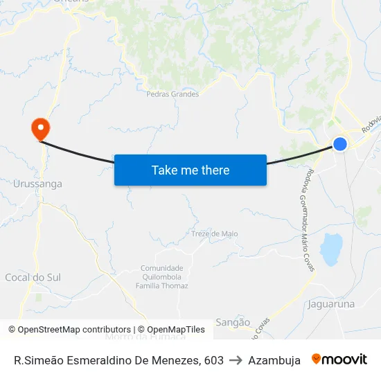 R.Simeão Esmeraldino De Menezes, 603 to Azambuja map