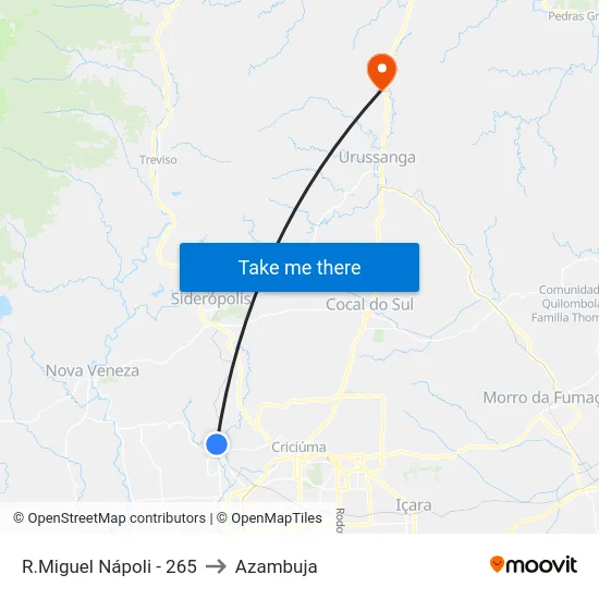 R.Miguel Nápoli - 265 to Azambuja map