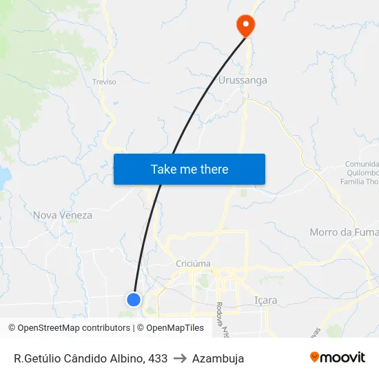 R.Getúlio Cândido Albino, 433 to Azambuja map
