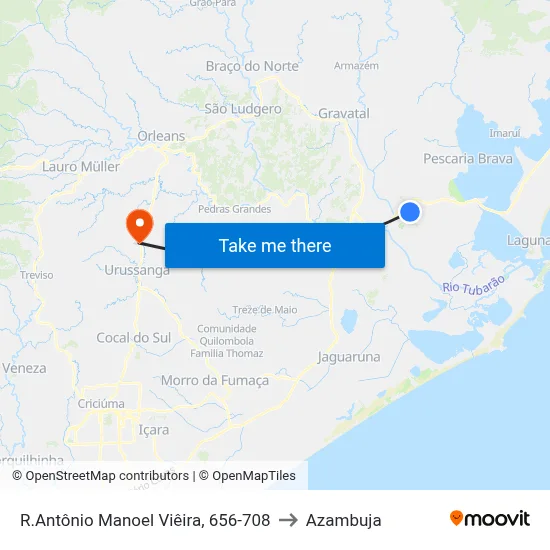 R.Antônio Manoel Viêira, 656-708 to Azambuja map