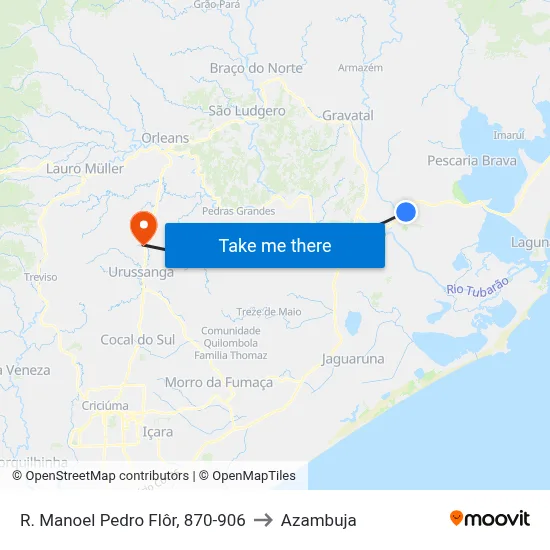R. Manoel Pedro Flôr, 870-906 to Azambuja map