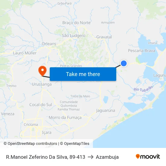 R.Manoel Zeferino Da Silva, 89-413 to Azambuja map