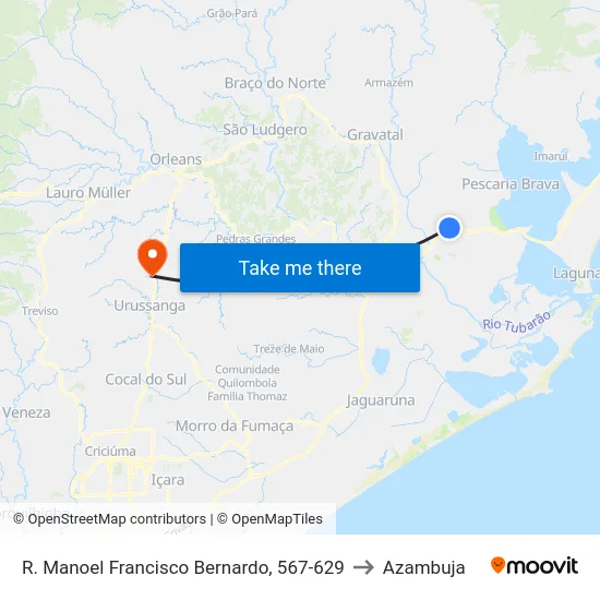 R. Manoel Francisco Bernardo, 567-629 to Azambuja map