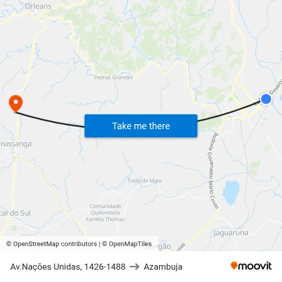 Av.Nações Unidas, 1426-1488 to Azambuja map