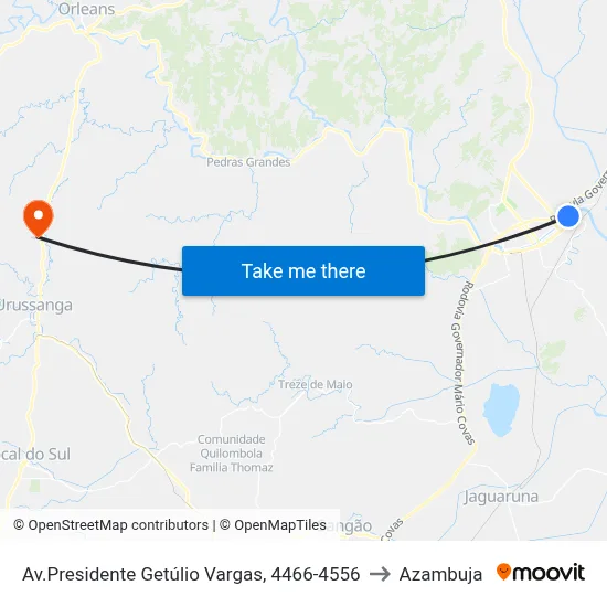 Av.Presidente Getúlio Vargas, 4466-4556 to Azambuja map