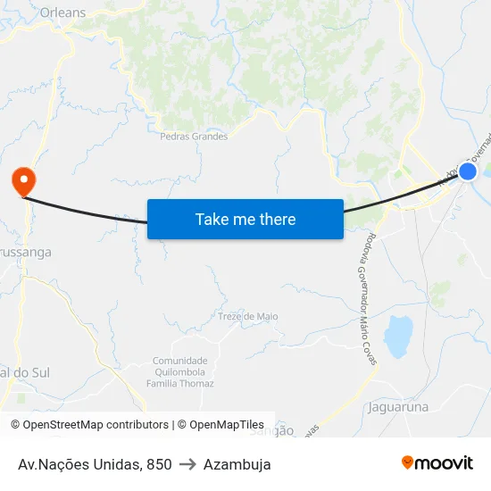 Av.Nações Unidas, 850 to Azambuja map
