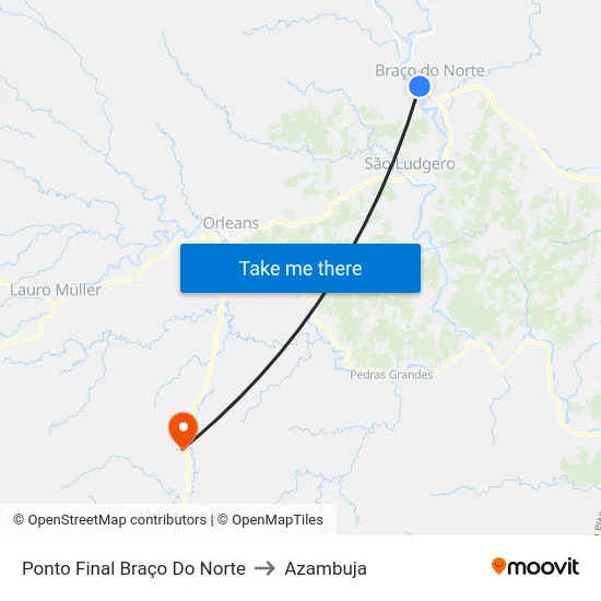Ponto Final Braço Do Norte to Azambuja map