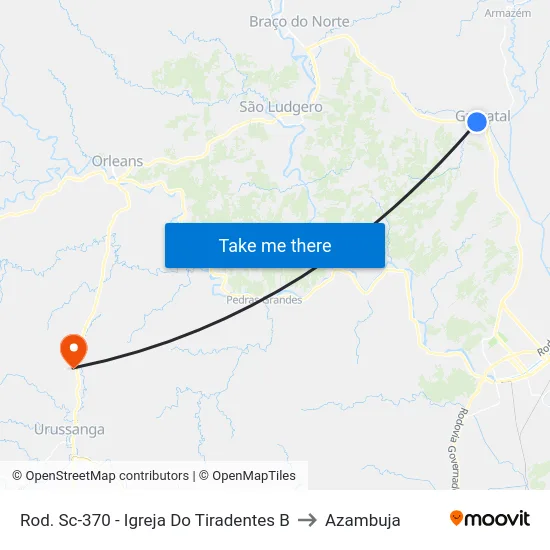 Rod. Sc-370 - Igreja Do Tiradentes B to Azambuja map