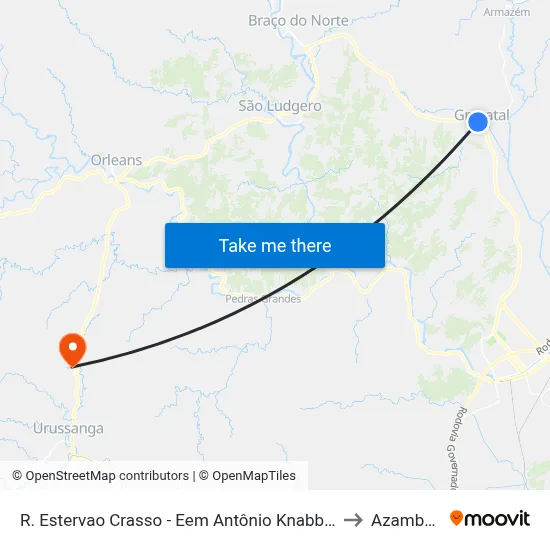 R. Estervao Crasso -  Eem Antônio Knabben A to Azambuja map