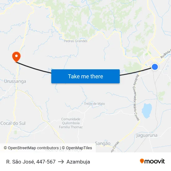 R. São José, 447-567 to Azambuja map
