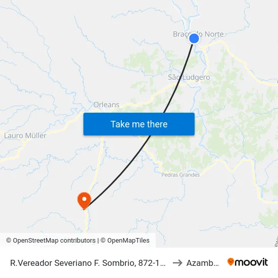 R.Vereador Severiano F. Sombrio, 872-1016 to Azambuja map